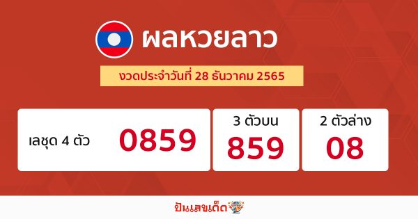 ผลหวยลาว 28/12/65