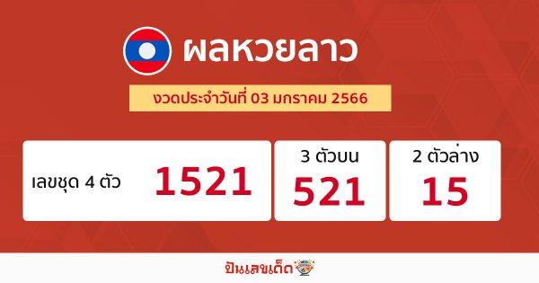 ผลหวยลาว 03/01/66-punlekded