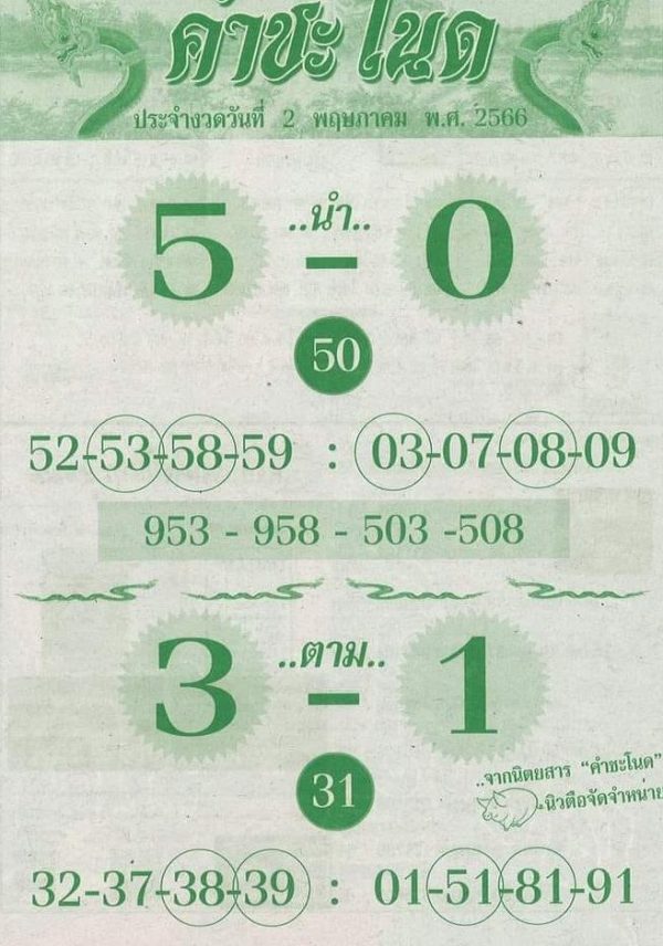 เลขคำชะโนดใบเขียว