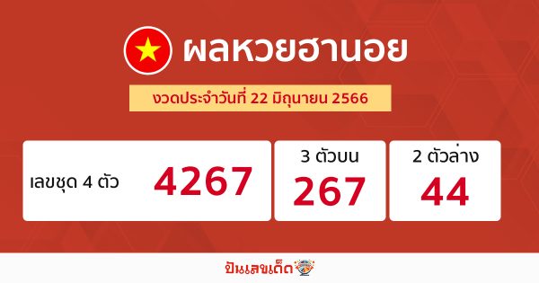 ผลหวยฮานอย 22/6/2566