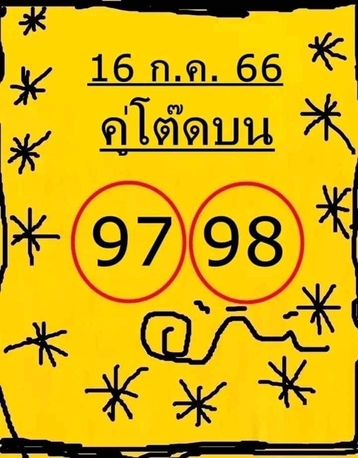  เลขคู่โต๊ดบน 16/7/2566-punlekded