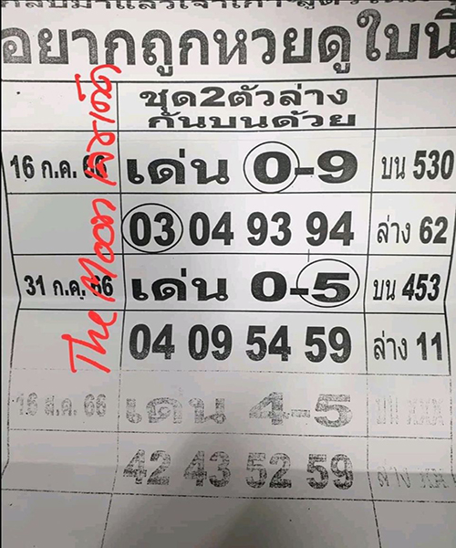 อยากถูกหวยดูใบนี้ 16 8 66