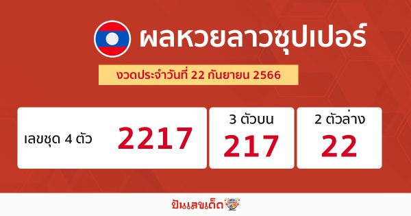ผลหวยลาวซุปเปอร์ 22/09/66