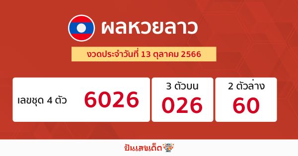 ผลหวยลาว 13/10/2566-punlekded