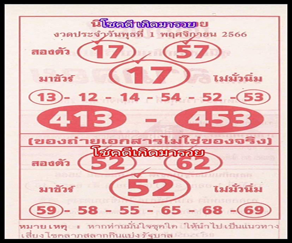 เลขลาภลอย 1 11 66