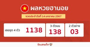 ผลหวยฮานอย 14/1/67-"Hanoi lottery results 14-1-67"