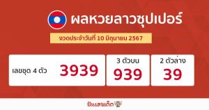 ผลหวยลาวซุปเปอร์ 10/06/67-"Lao Super Lottery results 100667"