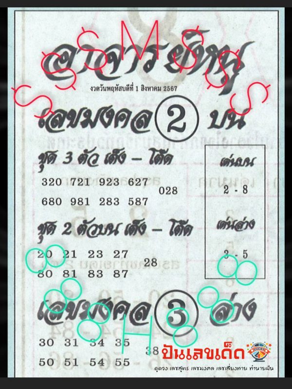 เลขอาจารย์หนู 1 8 67-"Teacher Noo's number 1 8 67"