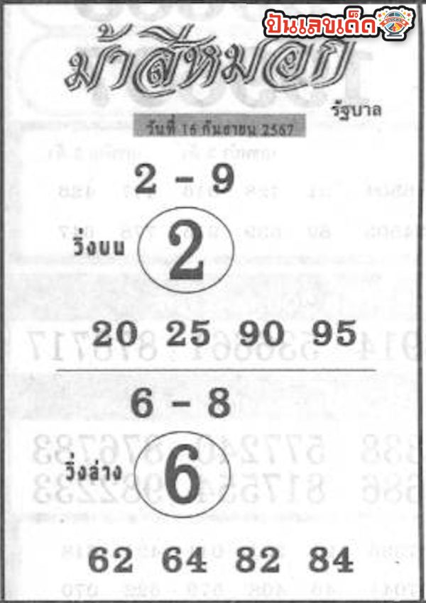 ม้าสีหมอก 16 9 67 -"Ma Si Mok 16 9 67"