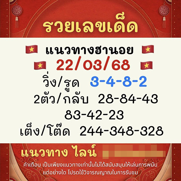 รูปภาพเลขเด็ดแนวทางฮานอยรวยเลขเด็ดของ lekdedonline