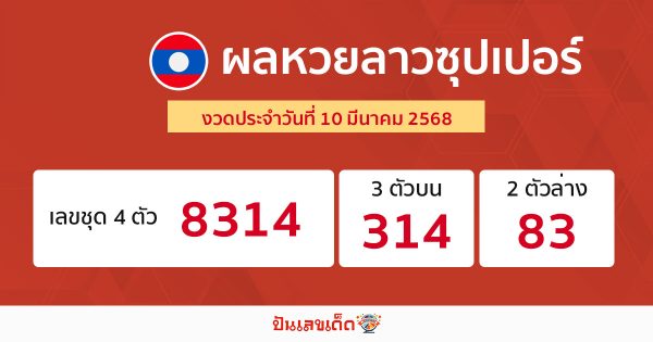 รูปภาพผลหวยลาวซุปเปอร์วันนี้ของ heng99