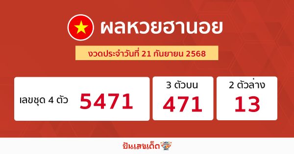 รูปภาพผลหวยฮานอยวันนี้ของ lekdedonline
