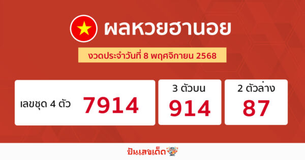 รูปภาพผลหวยฮานอยวันนี้ของ heng99