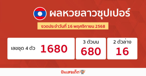 รูปภาพผลหวยลาวซุปเปอร์วันนี้ของ lekdedonline