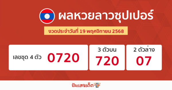 รูปภาพผลหวยลาวซุปเปอร์วันนี้ของ lekdedonline