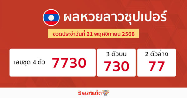 รูปภาพผลหวยลาวซุปเปอร์วันนี้ของ lekdedonline