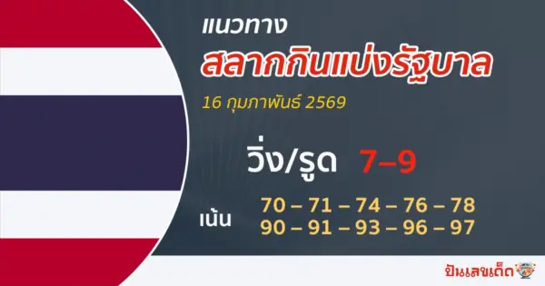 แนวทางหวยรัฐบาล 16/2/2569