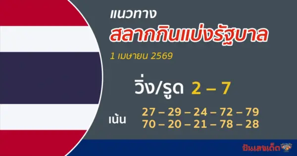 แนวทางหวยรัฐบาล 1/4/2569