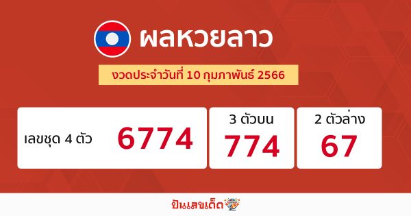 ผลหวยลาว 10/02/66