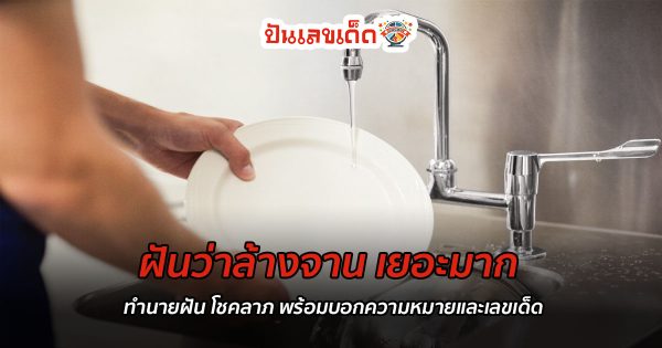ฝันว่าล้างจาน เยอะมาก ทำนายฝัน โชคลาภ พร้อมบอกความหมายและเลขเด็ด