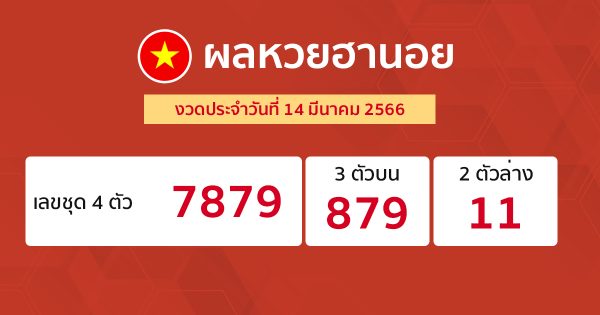 ผลหวยฮานอย 14/03/66