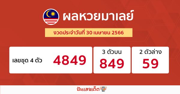 ผลหวยมาเลย์ 30/4/66