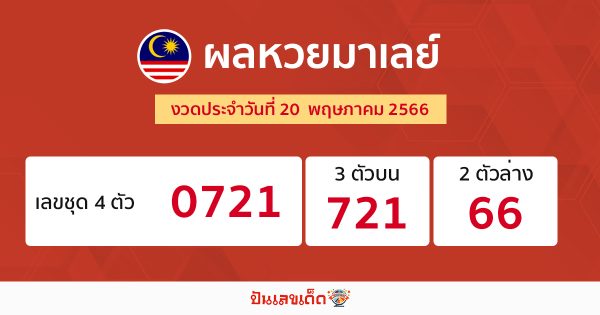 ผลหวยมาเลย์ 20/05/66