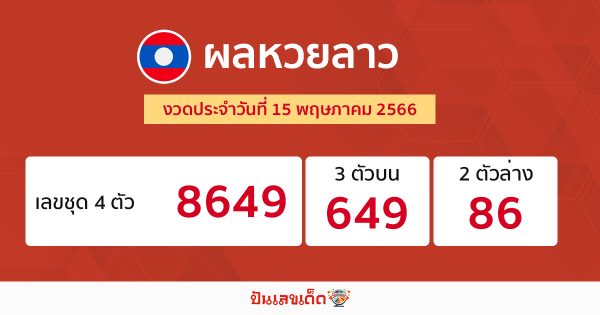 ผลหวยลาว 15/5/2566-punlekded.com 