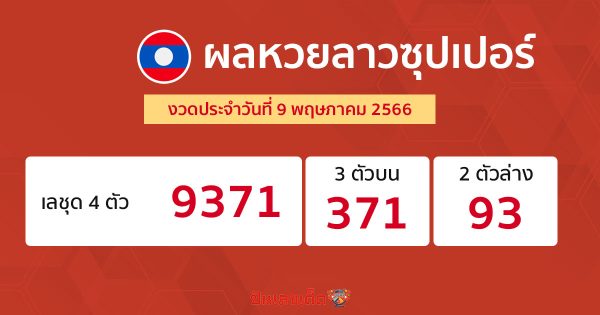 ผลหวยลาวซุปเปอร์ 9/5/2566