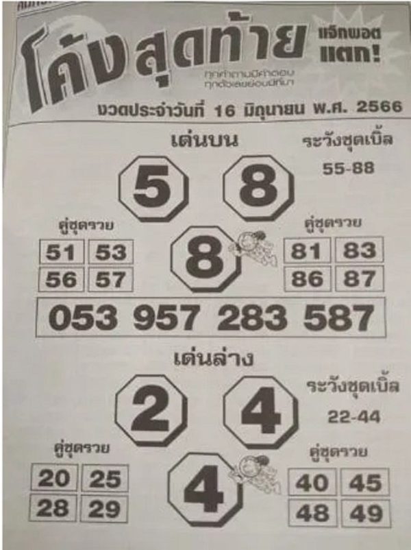 เลขเด็ดโค้งสุดท้าย16/6/66-punlekded