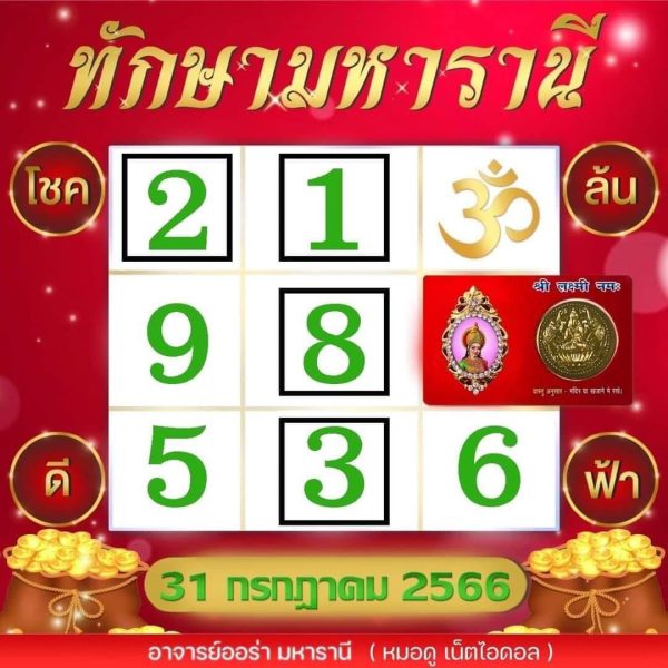 เลขทักษามหารานี 31/07/66