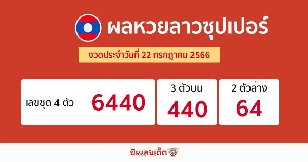ผลหวยลาวซุปเปอร์ 22/7/66