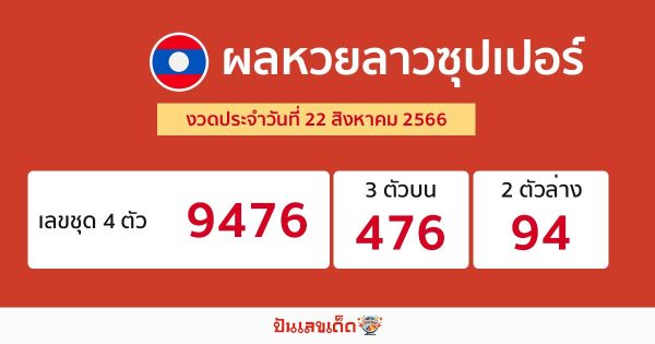 ผลหวยลาวซุปเปอร์ 22/08/66