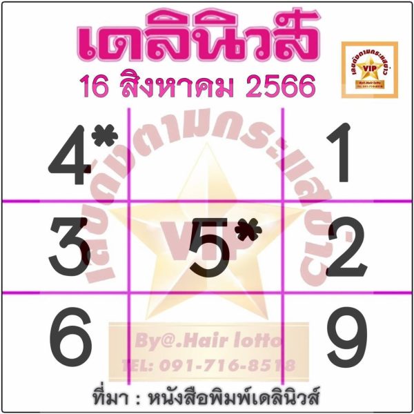 เลขเดลินิวส์16/8/66