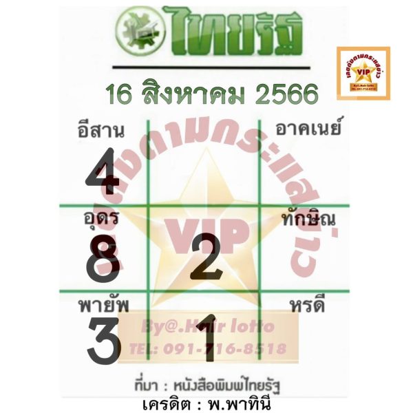 เลขไทยรัฐ16/8/66