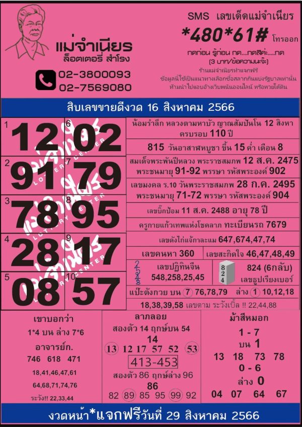 เลขแม่จำเนียร 16/08/66-punlekded