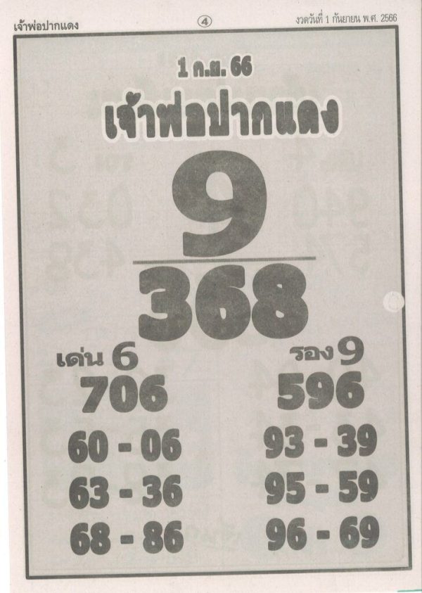 เลขเจ้าพ่อปากแดง 1 9 66-punlekded
