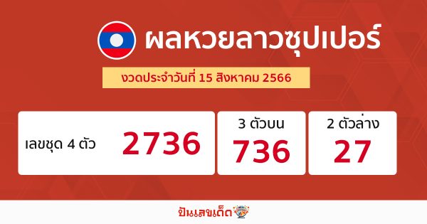 ผลหวยลาวซุปเปอร์ 15/8/66