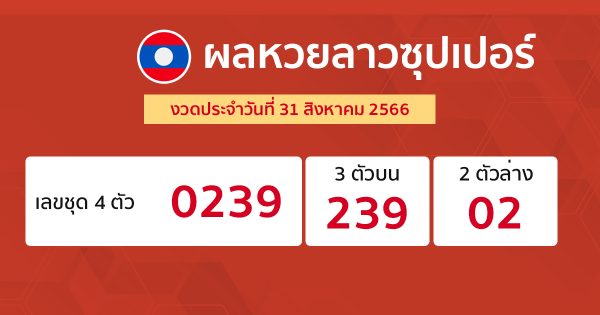 ผลหวยลาวซุปเปอร์ 31/08/66-punlekded.com
