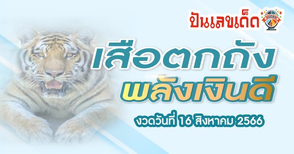 เสือตกถัง 16 สิงหาคม 2566  แบ่งปันฟรีเลขเน้นๆ 3ตัวบน 2ตัวล่าง