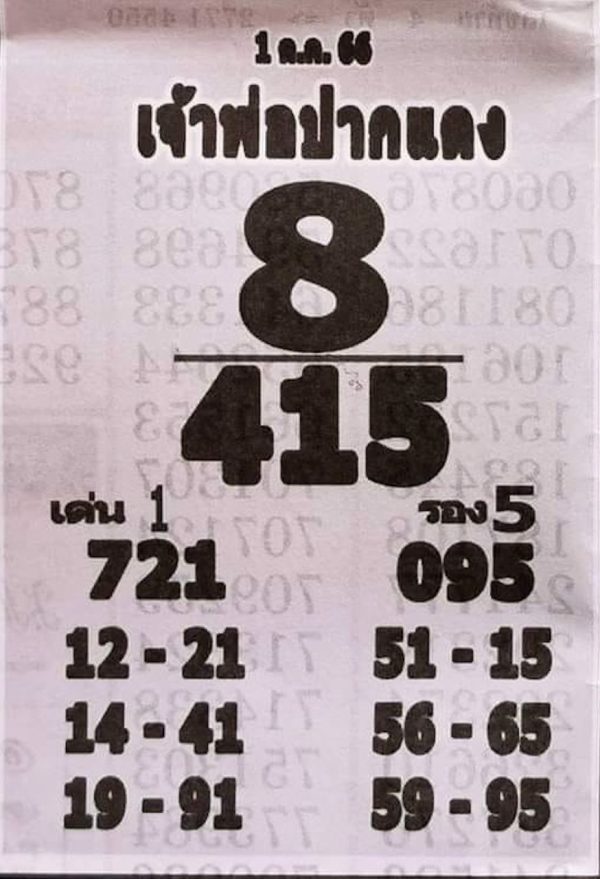 เลขเจ้าพ่อปากแดง 1 10 66