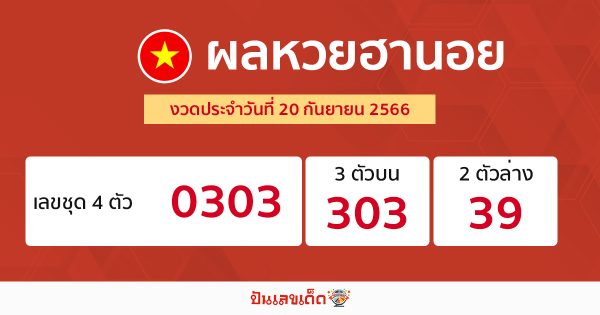 ผลหวยฮานอย 20/09/66-punlekded