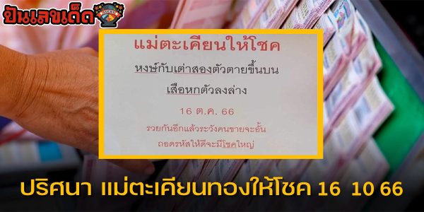 เลขแม่ตะเคียนทองให้โชค 16 10 66 แนวทางหวยรัฐบาลไทย แม่นๆ รีบมาจดกันเร็ว