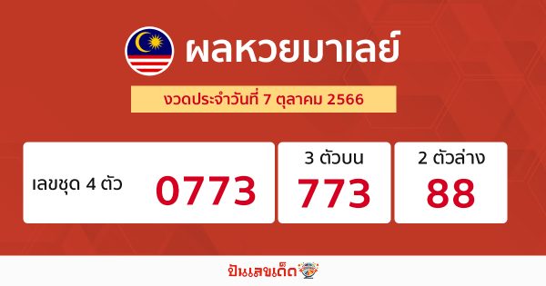 ผลหวยมาเลย์ 7/10/66