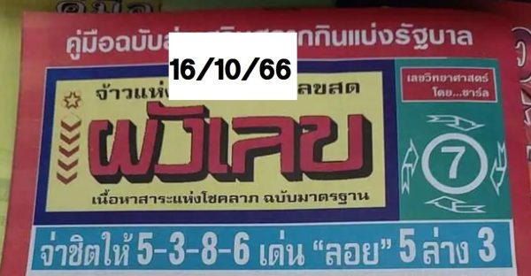 ผังเลขเด็ด 16 10 66