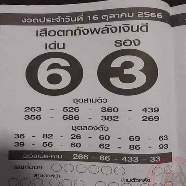 เสือตกถัง 16 10 66