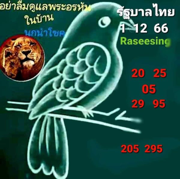 เลขนกนำโชค 1 12 66 - "Lucky bird number 1 12 66"