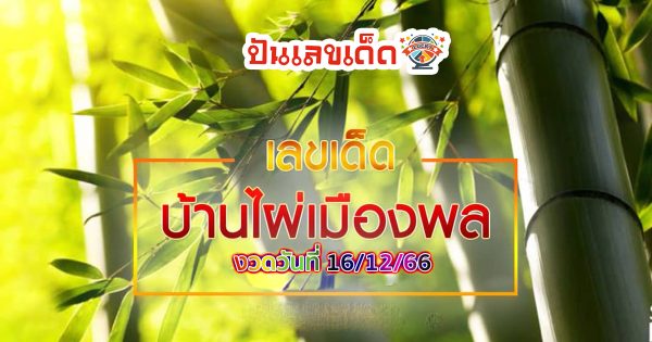 มาแล้ว..แนวทาง บ้านไผ่เมืองพล 16 12 66  แจกเน้นๆ เลขเด็ด หวยงวดนี้ หวยรัฐบาลไทย
