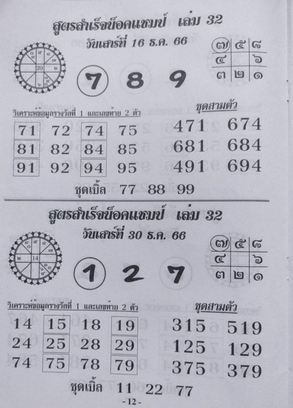แชมป์น็อกสูตร 30 12 66-"Champion knockout formula 30 12 66"