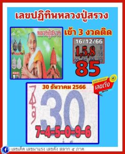ปฏิทินหลวงปู่สรวง 30 12 66-"Luang Pu Suang calendar"